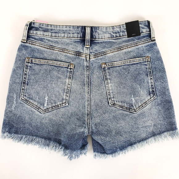 NEW!! Hale Bella SIZE 28 Embroidered High Rise Denim Jean Shorts Blue Festival - Picture 5 of 12